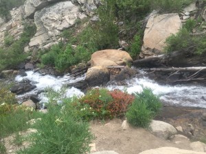 Stream and waterfall to Kearsarge Pass