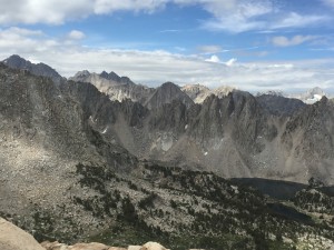 Looking down from Kearsarge Pass