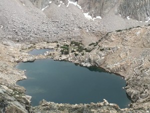 Lake looking down from Glenn Pass