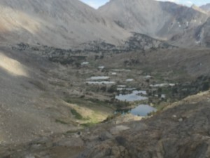 HIgher up heading to Pinchot Pass looking back down from where I came