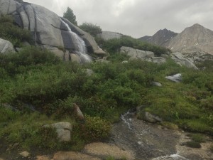 Waterfall caused by rain last night