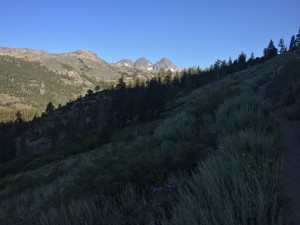 Island pass is just to the right of those 3 peaks