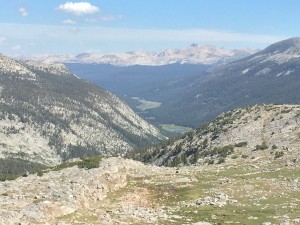 From Donahue Pass looking south towards meadows