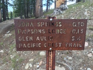 Pacific Crest Trail mentioned on  a sign.  Pretty rare for JMT and Yosemite.  