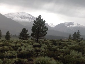 Snow in the mountains where Don would be hiking