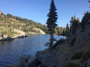 Walk right along the edge of Fontanillis Lake